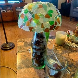 Beach glass lamp
